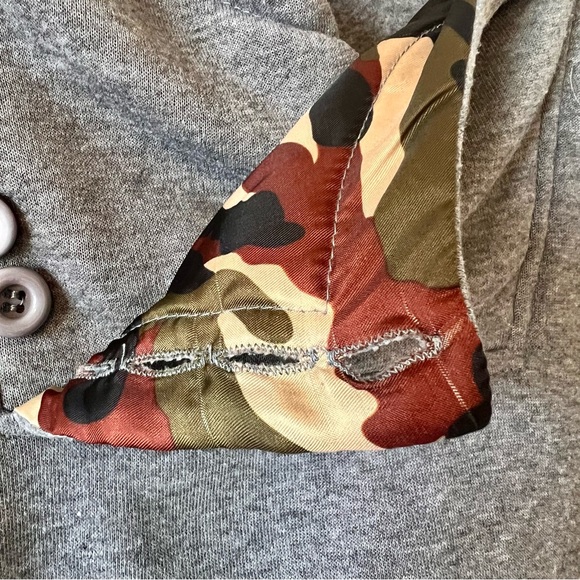 YISIDA Faux Suede Elbow Patch Camo Lined Hooded Sweatshirt—SZ. Medium - Picture 16 of 16